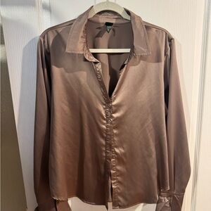 Women’s Satin Brown Shirt